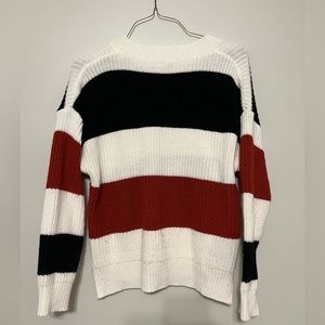 Pink Lily Small Sweater Red White and Blue